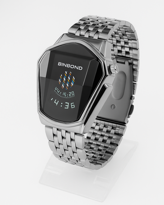 BINBOND Luxury Digital Wrist Watch – Stainless Steel Strap